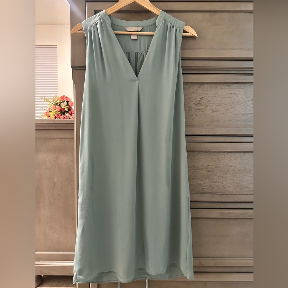 H&M Soft Green V-Neck Dress